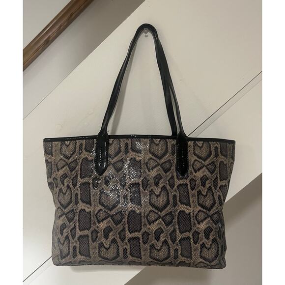 COLE HAAN Huntly Genuine Leather Python Snake Skin Tote + Wallet 2pc Set - Picture 4 of 12